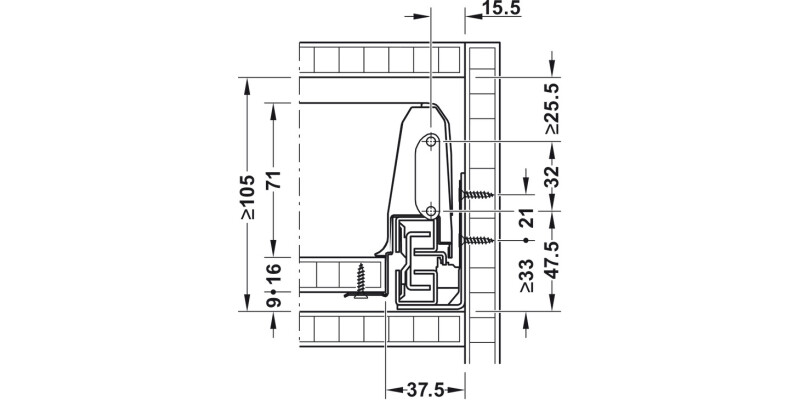 MXS Std Drw Set Full 50kg 84/450mm Ant