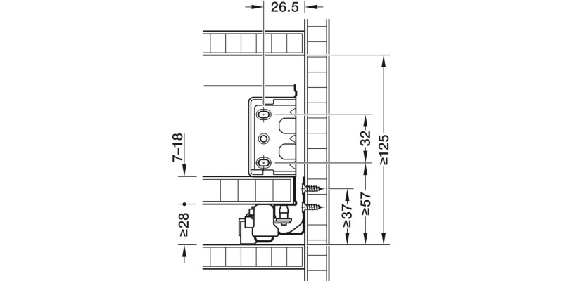 MX Std Sgl Drw Sides 80/300mm St Wht
