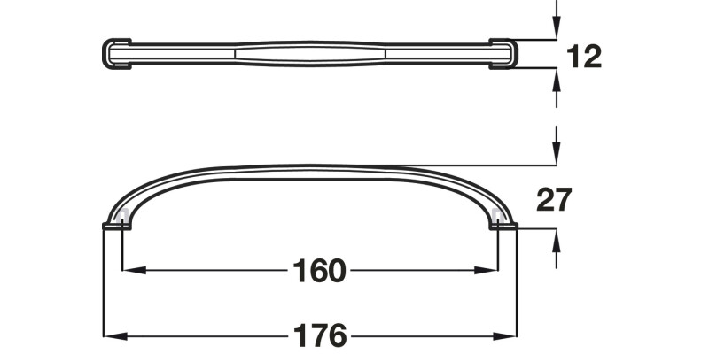 Odessa Bow Handle Pol Chrome 160mm cc