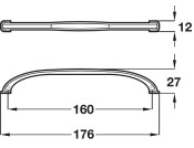 Odessa Bow Handle Pol Chrome 160mm cc