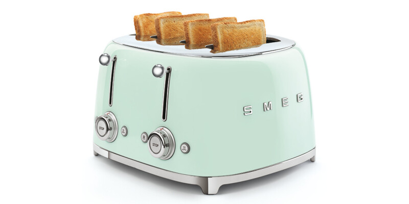Smeg TSF03PGUK Toaster 4 Slc P.Grn