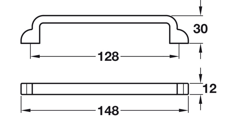 Theodore D Pull Hdl ZA Ant Brass 128mmcc