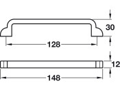 Theodore D Pull Hdl ZA Ant Brass 128mmcc