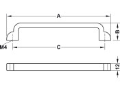 Theodore D Pull Hdl ZA Ant Brass 128mmcc