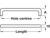 D Pull Hdl Steel Matt Blk D10mm 96mm cc