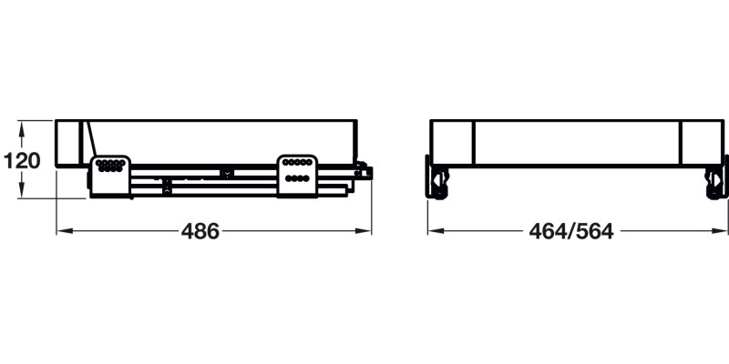 PO Bskt/Run Set Side Mnt 500mm Sgl
