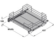 Hafele PO Bskt Set Full 600mm Chr Wire