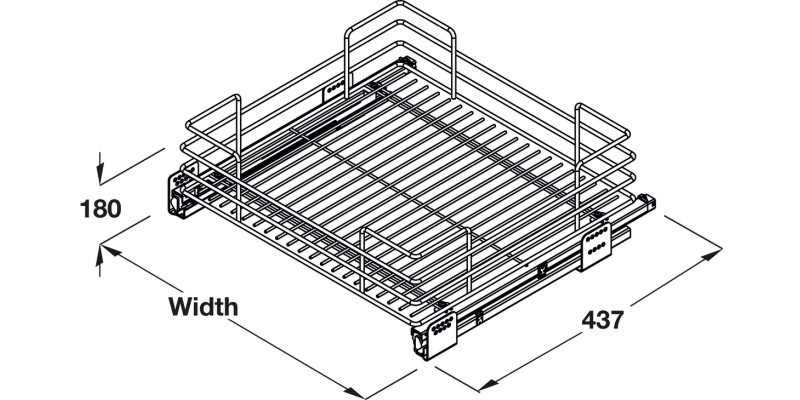 Hafele PO Bskt Set Full 300mm Chr Wire