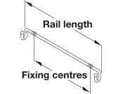 Door Front Mount Rail Chr 215mm 160mm cc