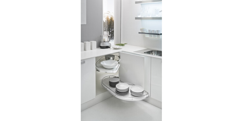 Fly Moon3 PO Corner RH 400mm Wht/Chr