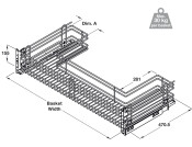 PO Undersink Wire Basket Set 1000mm SCP