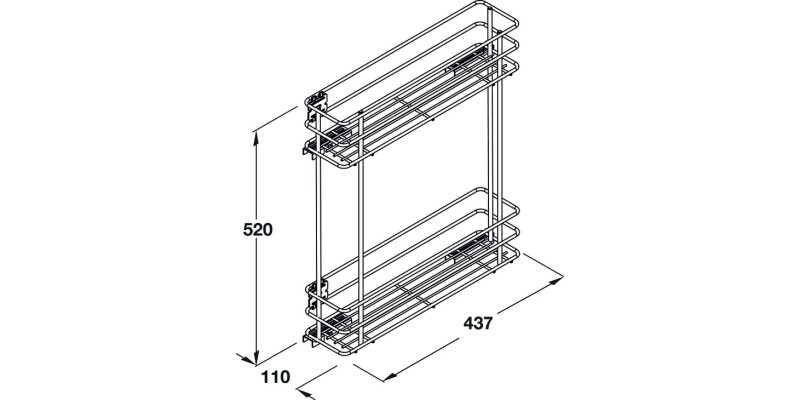 Hafele PO 2-Tier 150mm Full LH Chr Wire