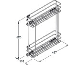 Hafele PO 2-Tier 150mm Full LH Chr Wire