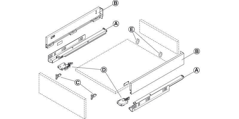 MX Slim A Drw Sides 13/89/270mm St Ant