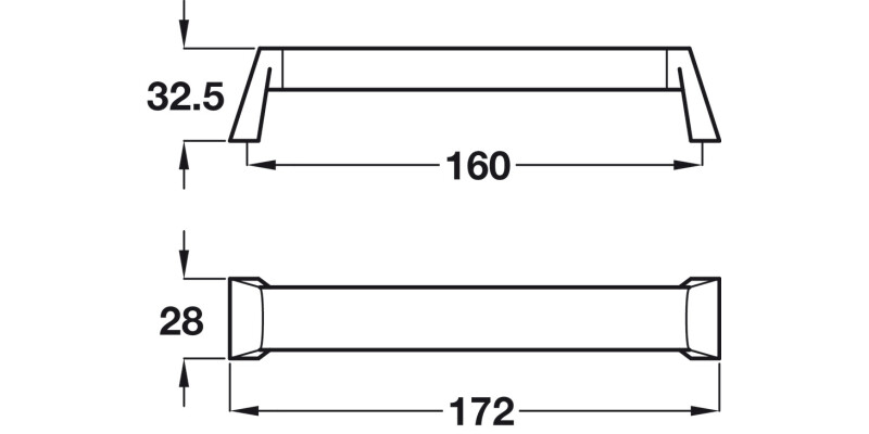 Nugent Boss Bar Hdl Angled SSE 160mm cc