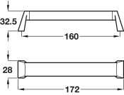 Nugent Boss Bar Hdl Angled SSE 160mm cc