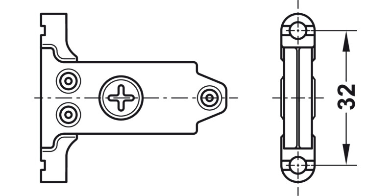 MX Slim A Fnt Brkt 89/128/175mm Metal/Pl