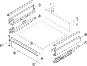 MXS Panel for Int Drw 1100mm Alu Gry