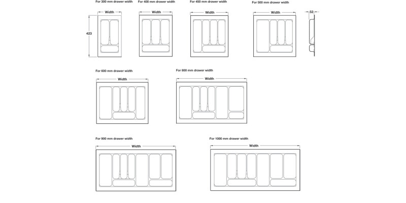 Cutlery Ins for MXS 423/300mm Pl Slv