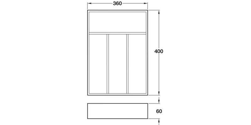 Cutlery Ins Lacquered Beech 60x360x400mm