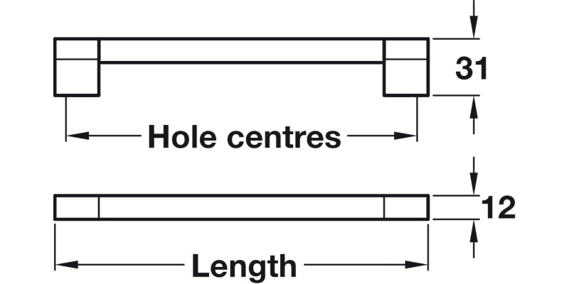Lydiate Bar Hdl BSS/ZA PC D12mm 192mm cc