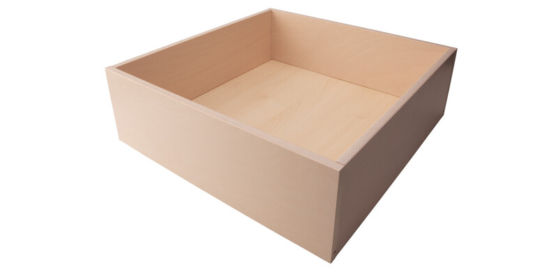 Plywood Drawer, Height 90-140 mm, Flat Packed with Fibre-Board Base