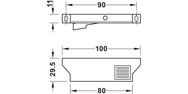 MX Follower for Internal Drawer Pl D.Gry