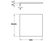 Undersink Liner Alu 18mm Brd 525x1000mm