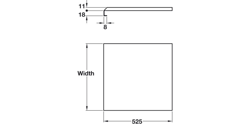 Undersink Liner Alu 18mm Brd 525x1200mm