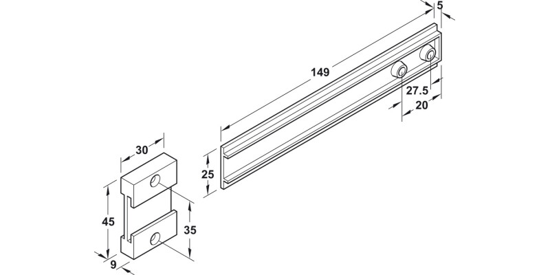 Connecting Fitting for Appliance Door