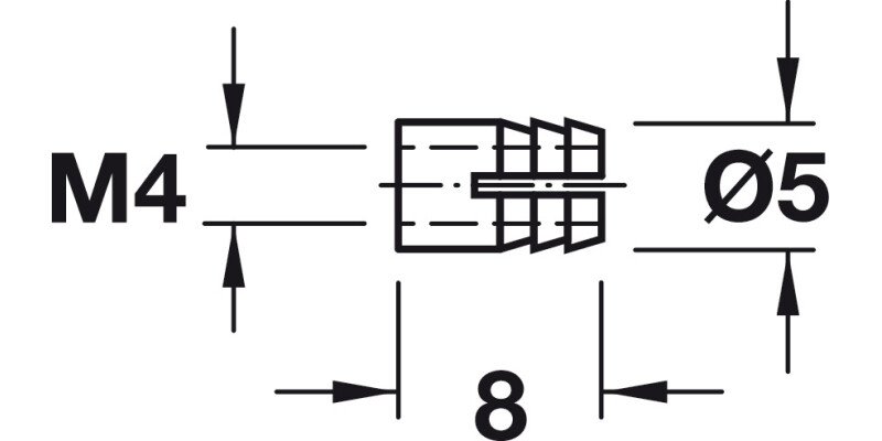 Sleeve M4 D5x8mm Brt Brass