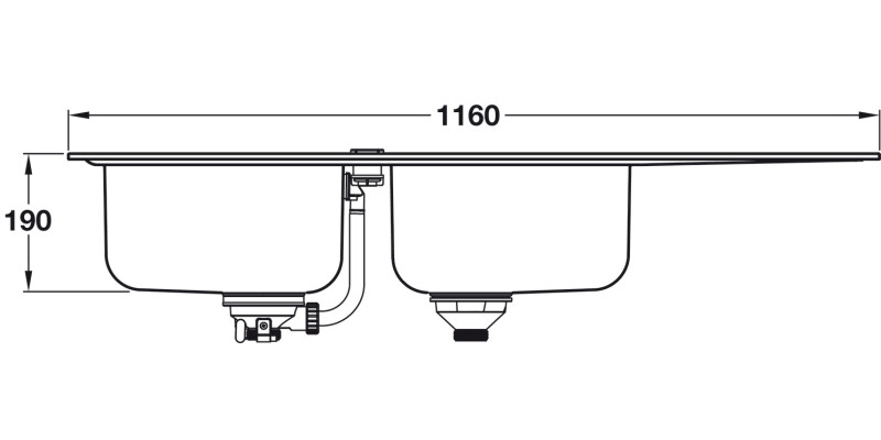 Grohe K500 1160mm 2.0B UH Sink/Drain SS