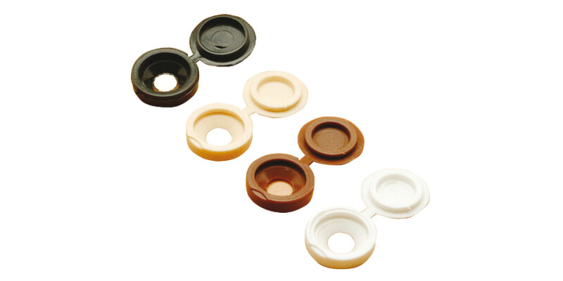 Cover Caps D14mm Hinged for Screws White
