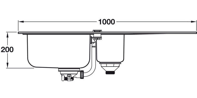 Grohe K500 1000mm 1.5B UH Sink/Drain SS