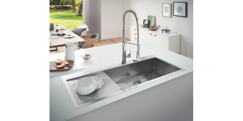 Grohe K1000 1160mm 1.0B LH Sink/Drain SS