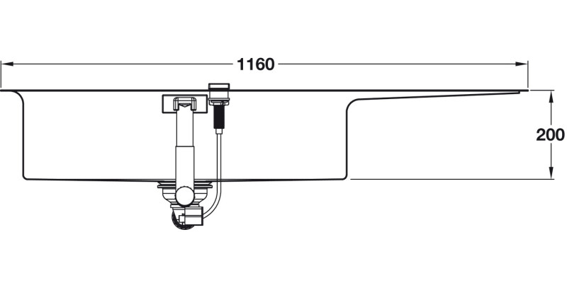 Grohe K1000 1160mm 1.0B LH Sink/Drain SS