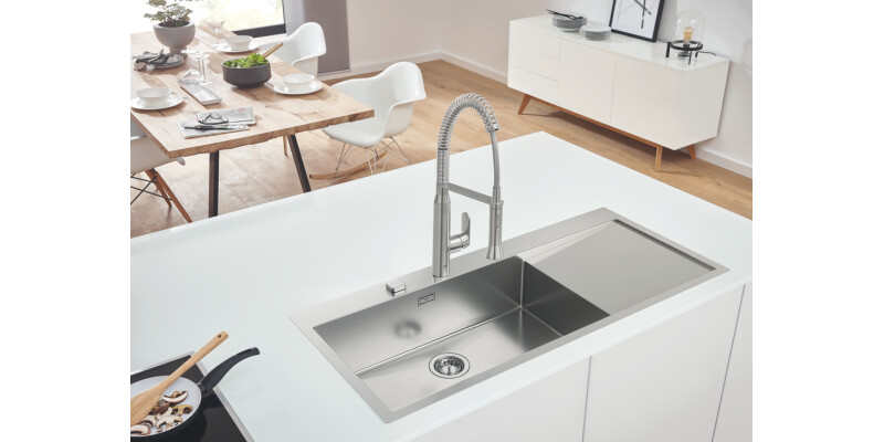Grohe K1000 1160mm 1.0B RH Sink/Drain SS