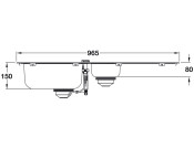 Grohe K200 965mm 1.5B UH Sink/Drain SS