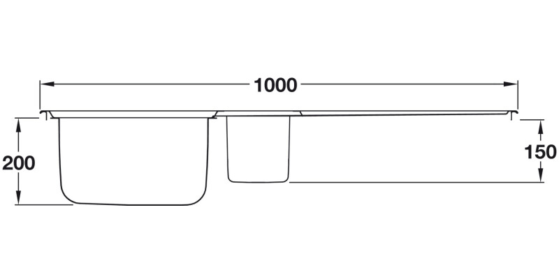 Abode AW5113 Neron 860 1.5B UH Sink SS