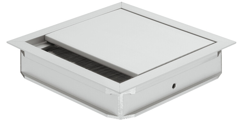 Cable Outlet+Lid Sqr 120x120mm Alu Slv