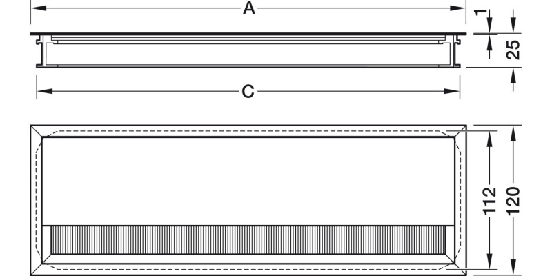 Cable Outlet+Lid Sqr 120x120mm Alu Slv