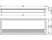 Cable Outlet+Lid Rec 240x120mm Alu Slv