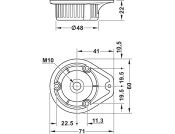 AXILO 48 Plinth Leg Top Sec Rnd w Lug SF