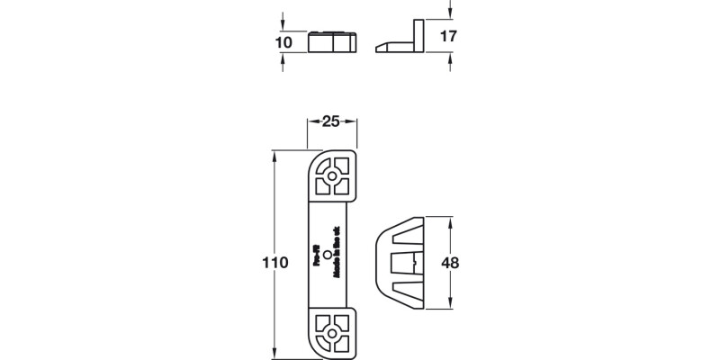 Pro-Fit Plinth Lock Blk x6