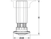 AXILO 48 Plinth Foot/Shaft H100mm Plug