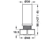 Plinth Foot+Shaft 100mm Pl Blk