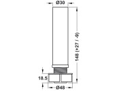 Plinth Foot+Shaft 150mm Pl Blk