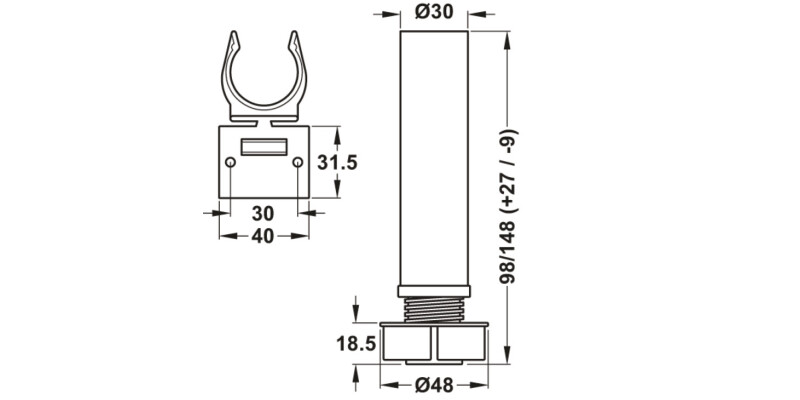 Plinth Feet Set (Leg +Clip) 150mm Pl Blk