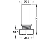Plinth Foot+Shaft 120mm Pl Blk