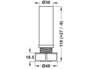 Plinth Foot+Shaft 120mm Pl Blk